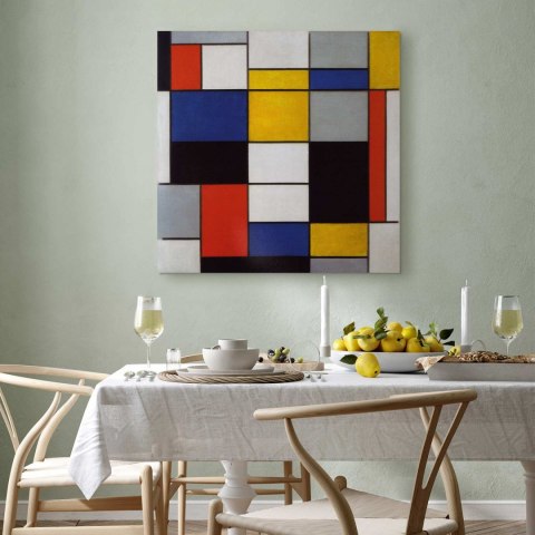 Obraz - Piet Mondrian - Kompozycja A 40x40 Na płótnie włoskim
