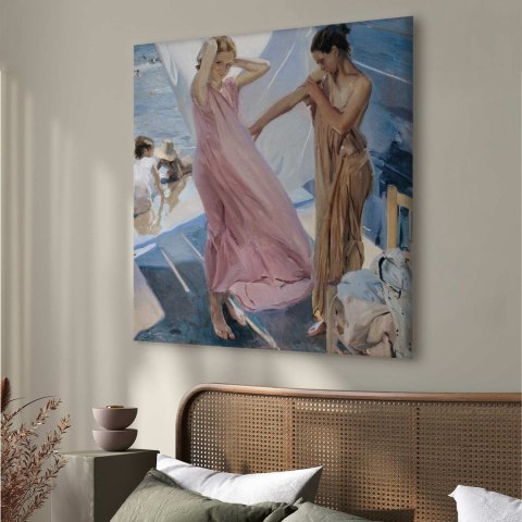 Obraz - Joaquín Sorolla y Bastida - Po kąpieli, Walencja 40x40 Na płótnie włoskim