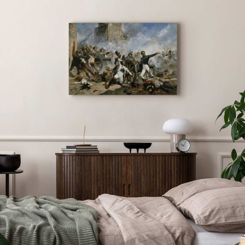 Obraz - Joaquín Sorolla y Bastida - Śmierć Pedro Velarde y Santillána podczas obrony koszar artyleryjskich Monteleon 30x20 Na pł
