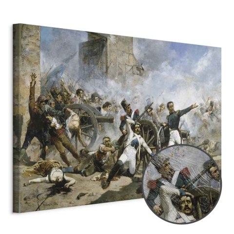 Obraz - Joaquín Sorolla y Bastida - Śmierć Pedro Velarde y Santillána podczas obrony koszar artyleryjskich Monteleon 30x20 Premi