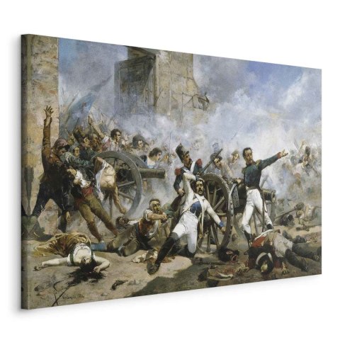 Obraz - Joaquín Sorolla y Bastida - Śmierć Pedro Velarde y Santillána podczas obrony koszar artyleryjskich Monteleon 60x40 Stand