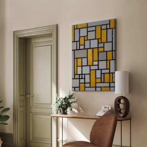 Obraz - Piet Mondrian - Kompozycja z siatką 1 20x30 Na płótnie włoskim