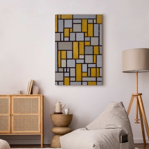 Obraz - Piet Mondrian - Kompozycja z siatką 1 20x30 Na płótnie włoskim