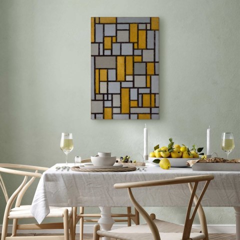 Obraz - Piet Mondrian - Kompozycja z siatką 1 60x90 Standard