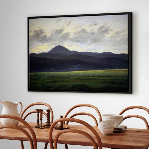Obraz - Caspar David Friedrich - Górski krajobraz w Czechach 120x80 W ramie drewnianej czarnej