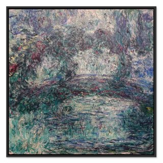 Obraz - Claude Monet - Japoński mostek 40x40 W ramie drewnianej czarnej