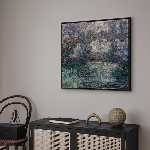 Obraz - Claude Monet - Japoński mostek 40x40 W ramie drewnianej czarnej