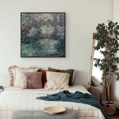 Obraz - Claude Monet - Japoński mostek 60x60 W ramie drewnianej czarnej