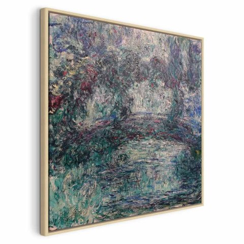 Obraz - Claude Monet - Japoński mostek 60x60 W ramie drewnianej naturalnej