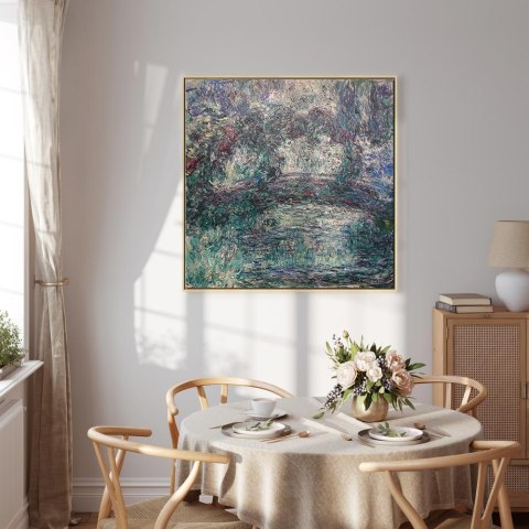 Obraz - Claude Monet - Japoński mostek 60x60 W ramie drewnianej naturalnej