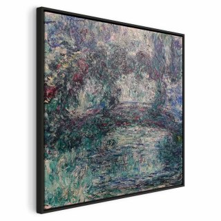 Obraz - Claude Monet - Japoński mostek 80x80 W ramie drewnianej czarnej