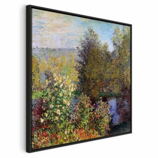 Obraz - Claude Monet - Kącik ogrodowy w Montgeron 60x60 W ramie drewnianej czarnej