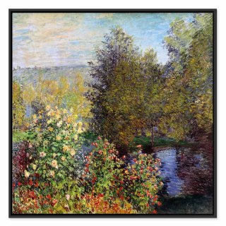 Obraz - Claude Monet - Kącik ogrodowy w Montgeron 60x60 W ramie drewnianej czarnej