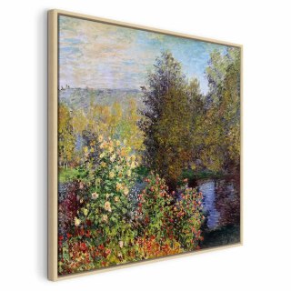 Obraz - Claude Monet - Kącik ogrodowy w Montgeron 60x60 W ramie drewnianej naturalnej
