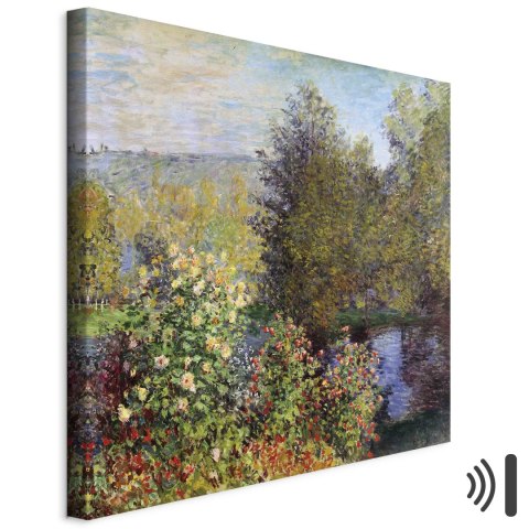 Obraz - Claude Monet - Kącik ogrodowy w Montgeron 80x80 Akustyczny