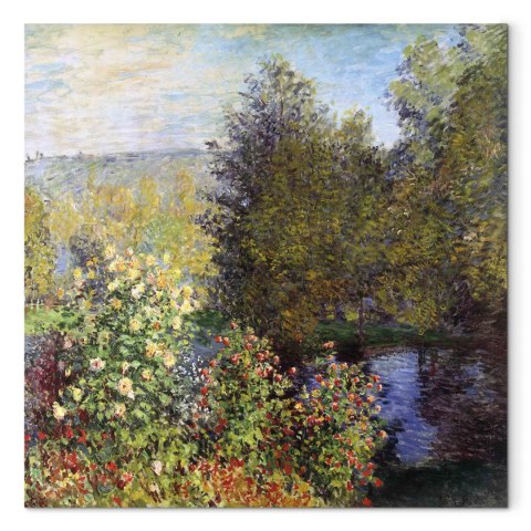 Obraz - Claude Monet - Kącik ogrodowy w Montgeron 80x80 Akustyczny