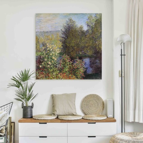 Obraz - Claude Monet - Kącik ogrodowy w Montgeron 80x80 Akustyczny