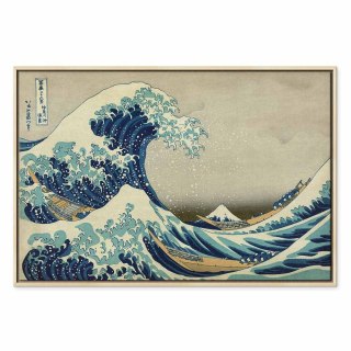 Obraz - Hokusai Katsushika - Wielka fala w Kanagawie 120x80 W ramie drewnianej naturalnej