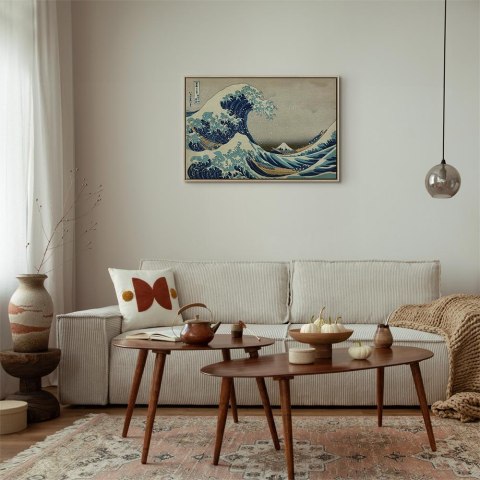 Obraz - Hokusai Katsushika - Wielka fala w Kanagawie 120x80 W ramie drewnianej naturalnej