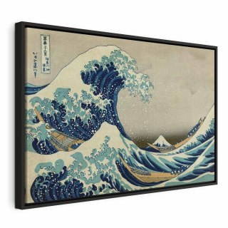 Obraz - Hokusai Katsushika - Wielka fala w Kanagawie 60x40 W ramie drewnianej czarnej