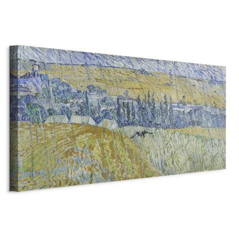 Obraz - Vincent Van Gogh - Pejzaż Auvers w deszczu 60x30 Standard