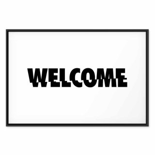 Obraz - Welcome (1-częściowy) szeroki 60x40 W ramie drewnianej czarnej