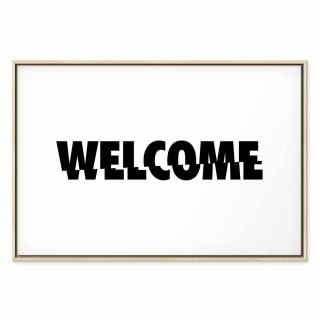 Obraz - Welcome (1-częściowy) szeroki 60x40 W ramie drewnianej naturalnej