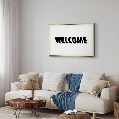 Obraz - Welcome (1-częściowy) szeroki 60x40 W ramie drewnianej naturalnej