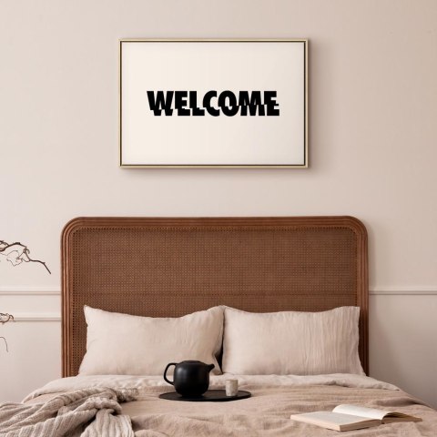 Obraz - Welcome (1-częściowy) szeroki 60x40 W ramie drewnianej naturalnej