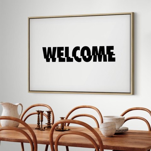 Obraz - Welcome (1-częściowy) szeroki 60x40 W ramie drewnianej naturalnej