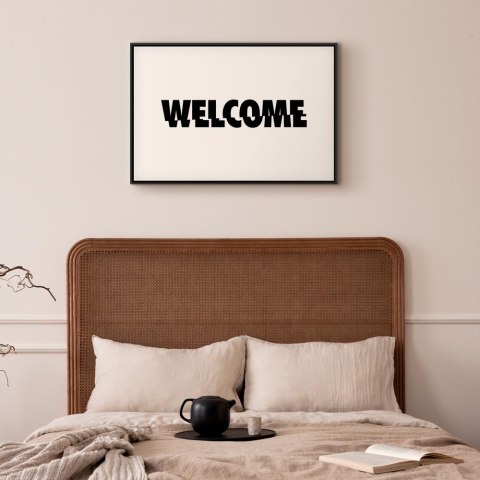 Obraz - Welcome (1-częściowy) szeroki 90x60 W ramie drewnianej czarnej