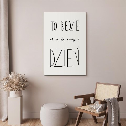 Obraz - Sztuka słów (1-częściowy) - inspirujący czarny napis na białym tle 20x30 Na płótnie włoskim