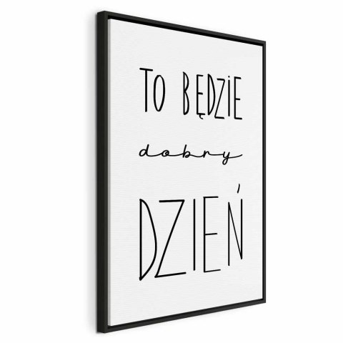 Obraz - Sztuka słów (1-częściowy) - inspirujący czarny napis na białym tle 40x60 W ramie drewnianej czarnej