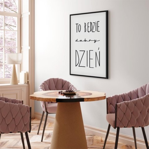 Obraz - Sztuka słów (1-częściowy) - inspirujący czarny napis na białym tle 40x60 W ramie drewnianej czarnej