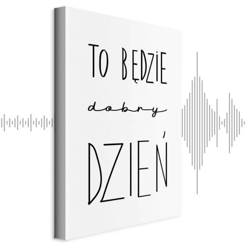 Obraz - Sztuka słów (1-częściowy) - inspirujący czarny napis na białym tle 60x90 Akustyczny