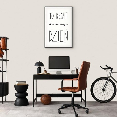 Obraz - Sztuka słów (1-częściowy) - inspirujący czarny napis na białym tle 80x120 W ramie drewnianej czarnej