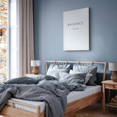 Obraz - Balans słów (1-częściowy) - czarny napis po angielsku na białym tle 40x60 Standard