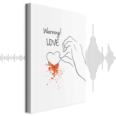 Obraz - Warning! Love (1-częściowy) pionowy 20x30 Akustyczny