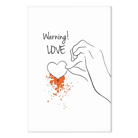 Obraz - Warning! Love (1-częściowy) pionowy 20x30 Akustyczny