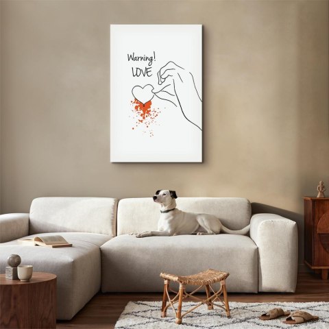 Obraz - Warning! Love (1-częściowy) pionowy 20x30 Akustyczny