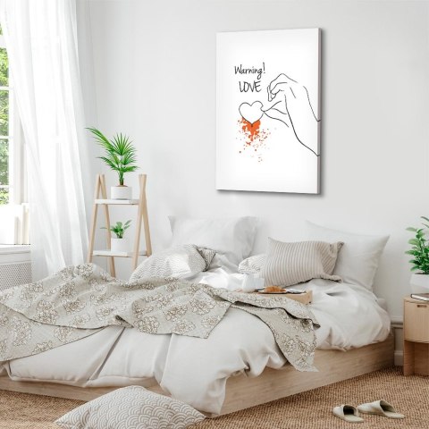 Obraz - Warning! Love (1-częściowy) pionowy 20x30 Akustyczny