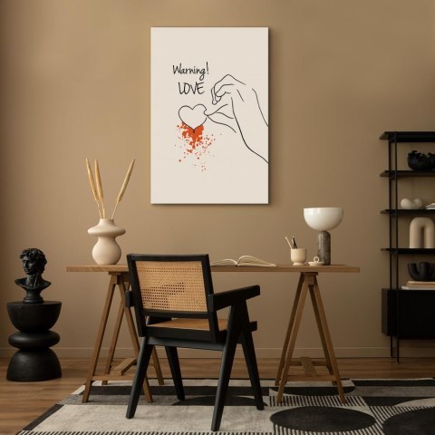 Obraz - Warning! Love (1-częściowy) pionowy 20x30 Akustyczny