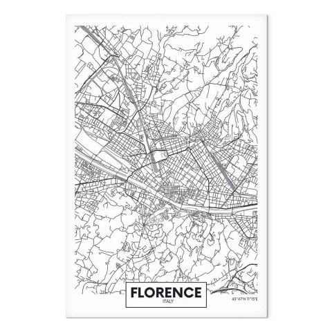Obraz - Mapa Florencji (1-częściowy) pionowy 20x30 Premium Print