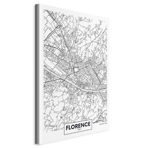Obraz - Mapa Florencji (1-częściowy) pionowy 20x30 Standard