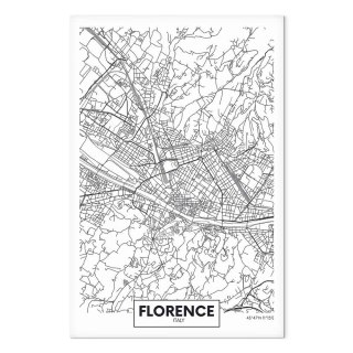 Obraz - Mapa Florencji (1-częściowy) pionowy 40x60 Premium Print