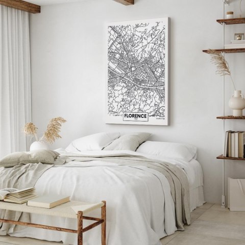 Obraz - Mapa Florencji (1-częściowy) pionowy 40x60 Premium Print