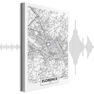 Obraz - Mapa Florencji (1-częściowy) pionowy 80x120 Akustyczny