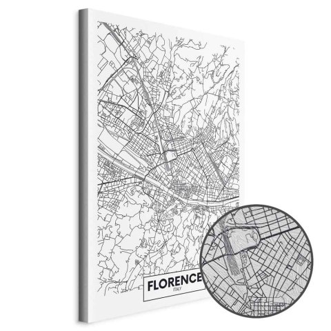 Obraz - Mapa Florencji (1-częściowy) pionowy 80x120 Premium Print