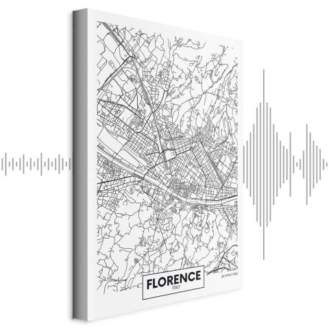 Obraz - Mapa Florencji (1-częściowy) pionowy 20x30 Akustyczny