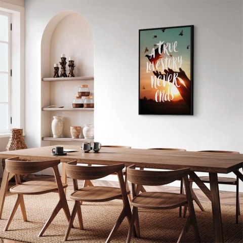 Obraz - A True Love Story Never Ends (1-częściowy) pionowy 80x120 W ramie drewnianej czarnej
